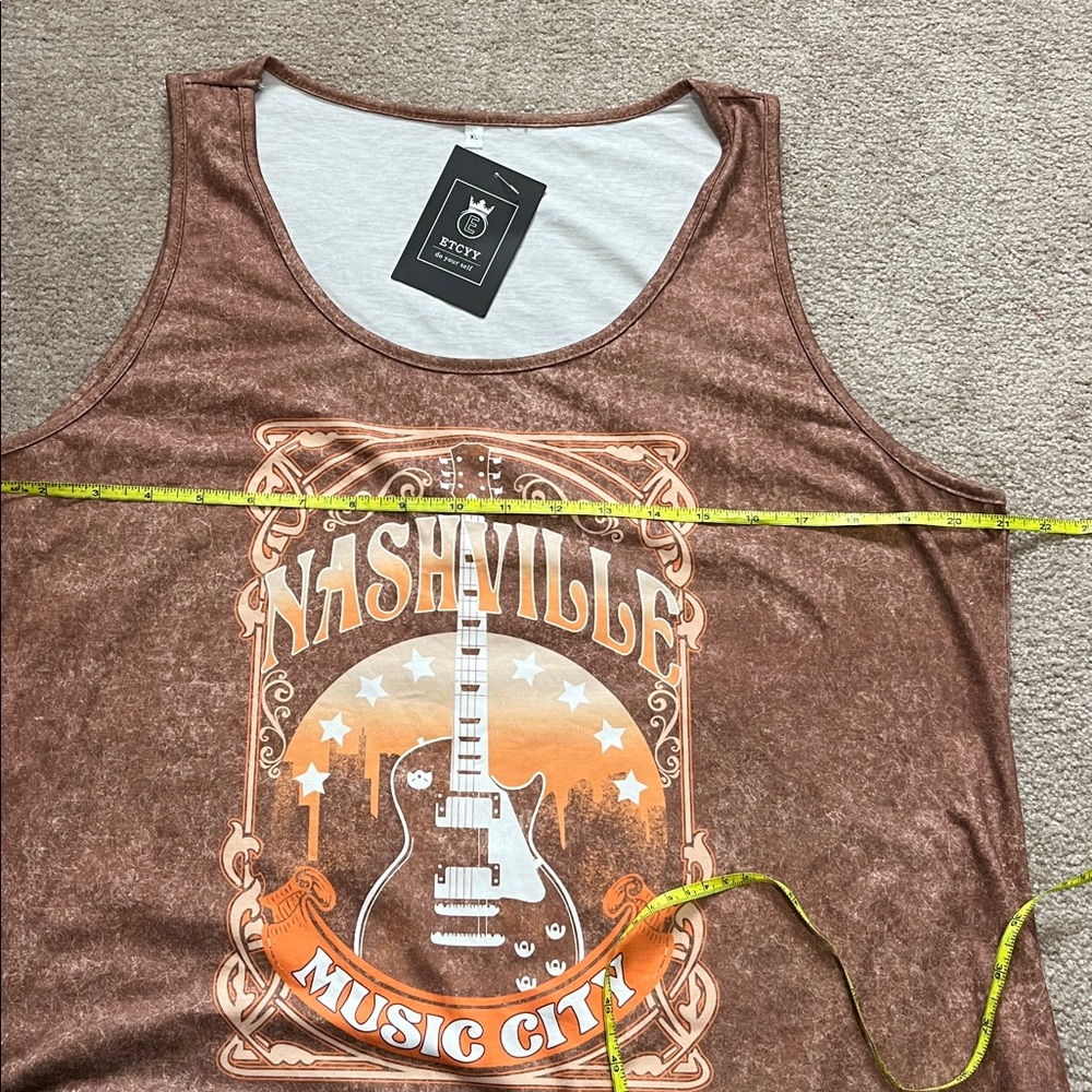 NEW ETCYY Nashville Music City graphic tank top Size XL - Picture 8 of 9